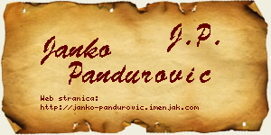 Janko Pandurović vizit kartica